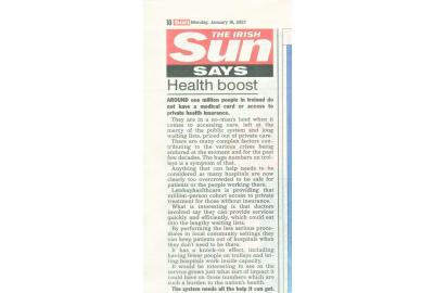 The Irish Sun Editorial Comment on Letsbuyhealthcare 